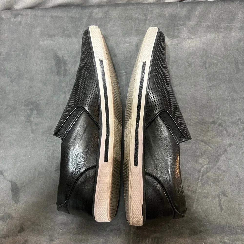 Kenneth Cole Reaction Center Slip On Mens 8‎ Black Perforated Sneakers Low Top